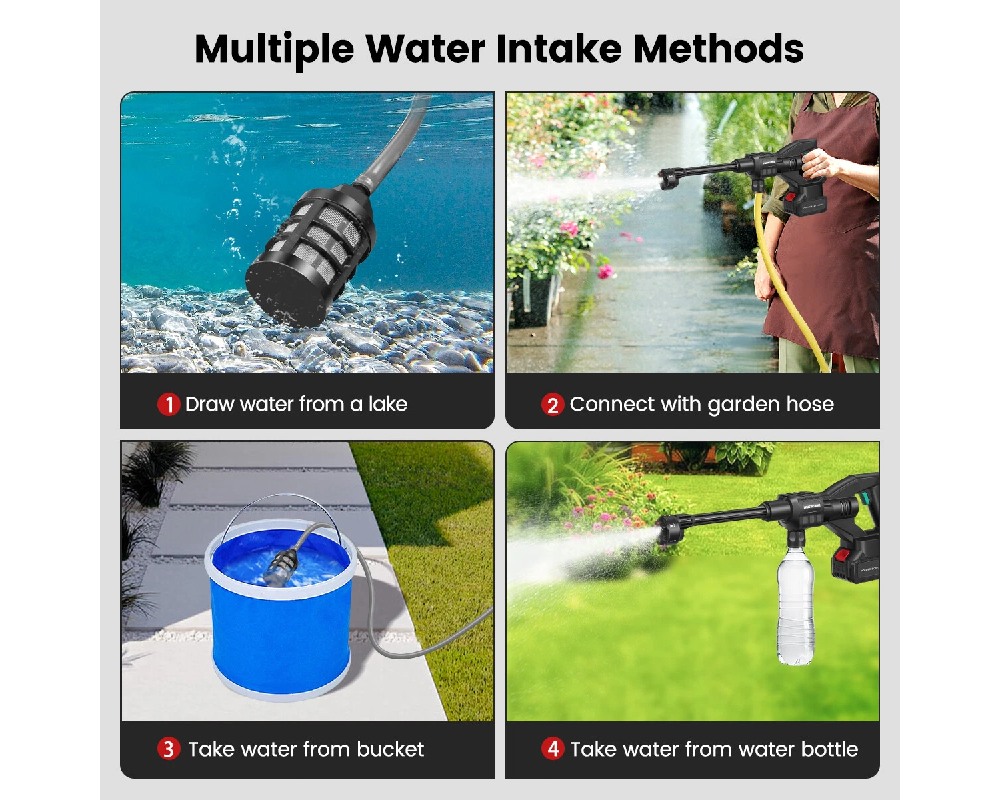 High Pressure Washer Gun Cordless High Pressure Washer Gun for Car & Garden