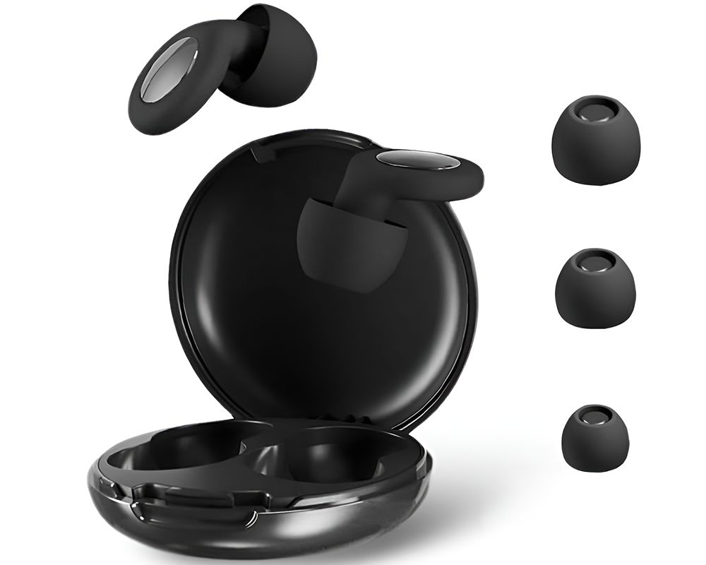Ear Plugs for Sleeping Noise Cancelling Reusable Earplugs for Sleep Work- Black