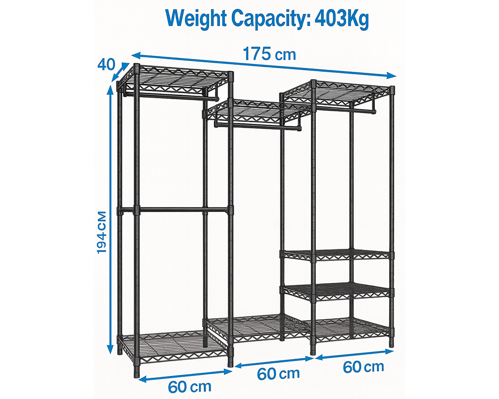 Metal Wardrobe Clothes Rack Clothes Organizer