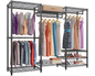 Wardrobe Organiser Heavy Duty Clothes Rack 4 Hang Rods 8 Shelves