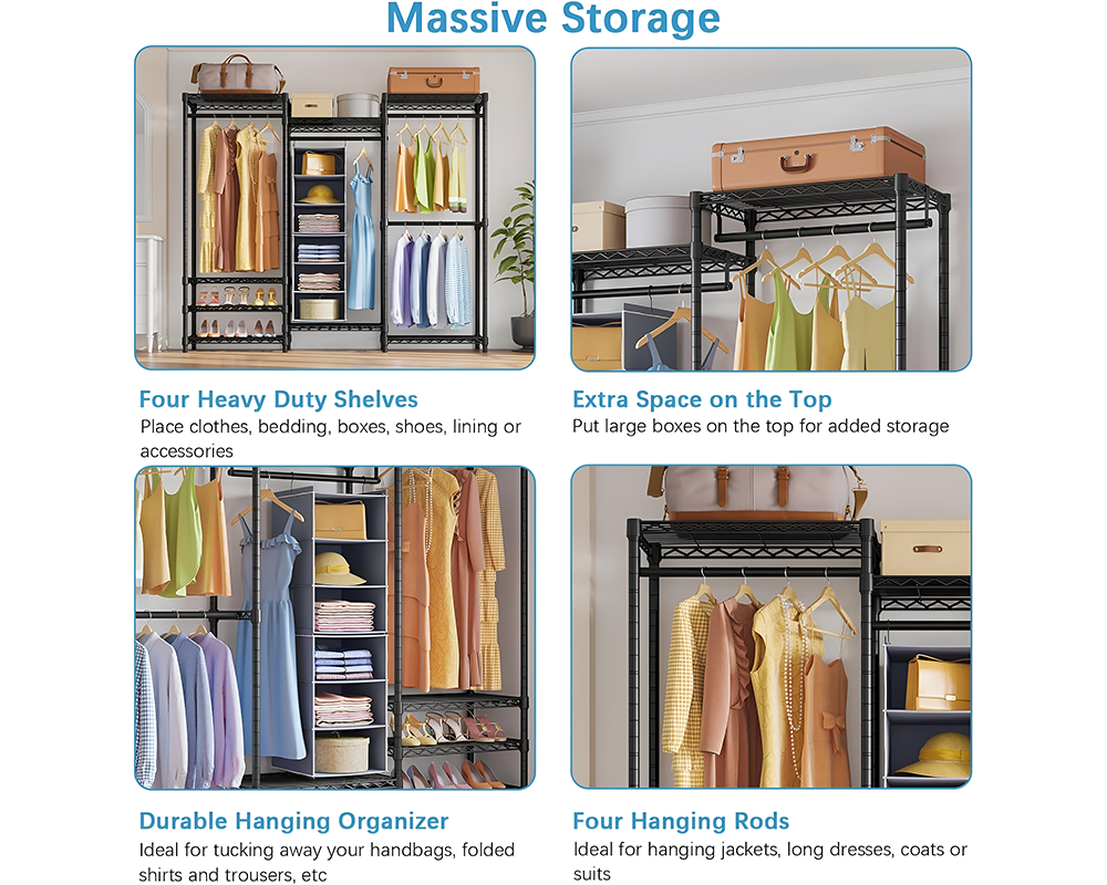 Metal Wardrobe Clothes Rack Clothes Organizer