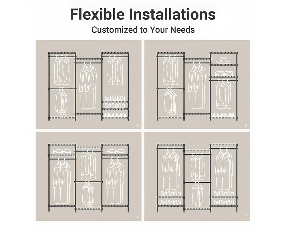 Metal Wardrobe Clothes Rack Clothes Organizer