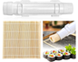 Sushi Roller Kit – 6Pcs DIY Sushi Making Set with Bazooka, Bamboo Mat & Chopsticks (White)