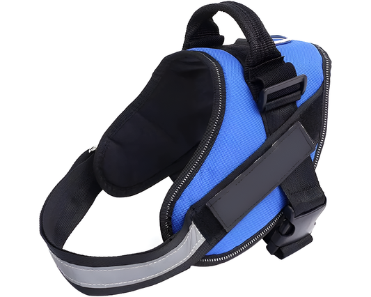 Adjustable Dog Harness - No Pull Reflective Tactical Vest with Handle for Training & Outdoor Walking (Blue)