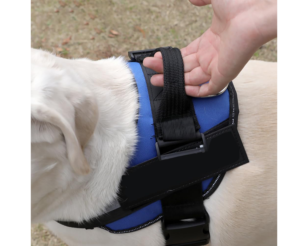 Adjustable Dog Harness – No Pull Reflective Tactical Vest with Handle for Training & Outdoor Walking (Blue)