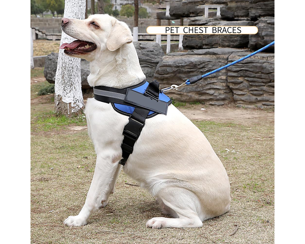 Adjustable Dog Harness – No Pull Reflective Tactical Vest with Handle for Training & Outdoor Walking (Blue)