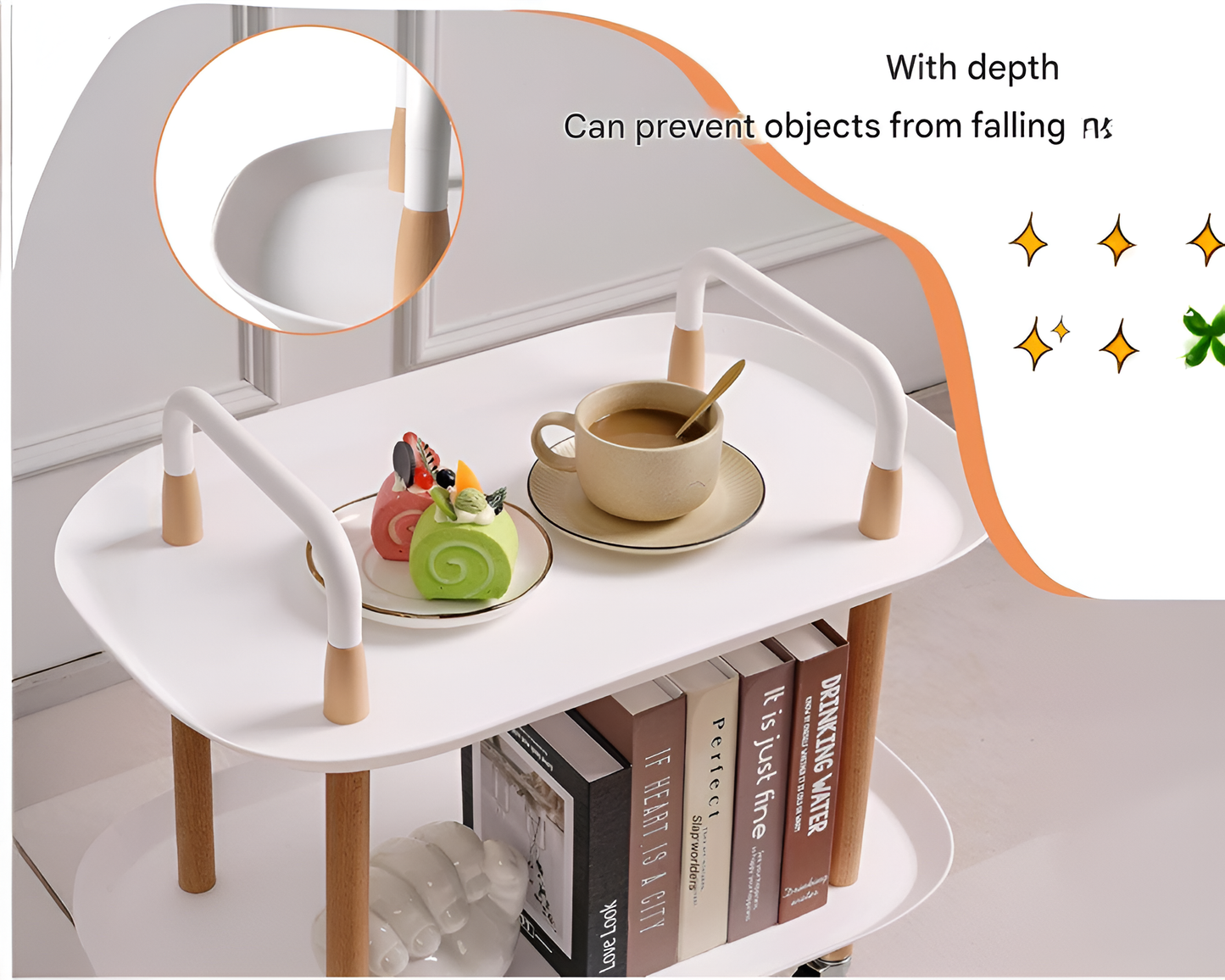 Utility Rolling Cart White 2 Tier Utility Rolling Cart Organizer