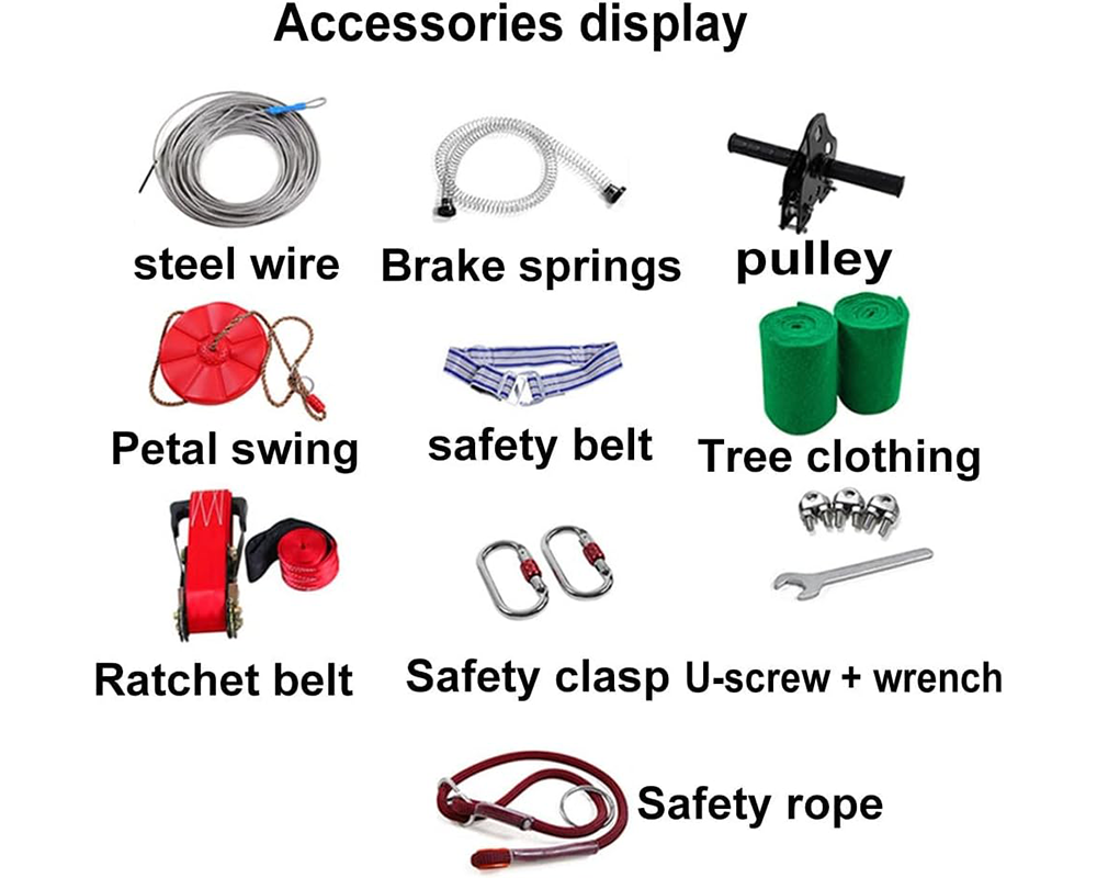 Zipline Kit Backyard 100ft Zipline Kit for Kids with Safety Harness Seat