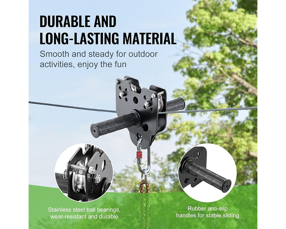 Zipline Kit Backyard 100ft Zipline Kit for Kids with Safety Harness Seat