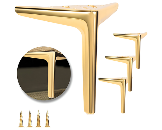 4Pcs Gold Metal Table Legs – 15cm Adjustable Furniture Legs Heavy Duty for Chairs, Dressers & Coffee Tables