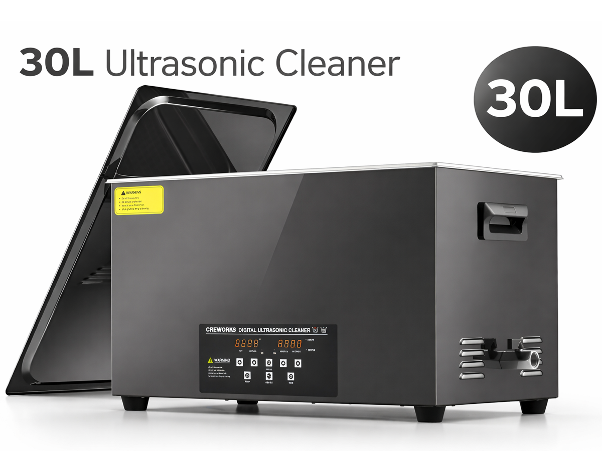 30L Ultrasonic Cleaner with 1200W Digital Timer & Degas Function