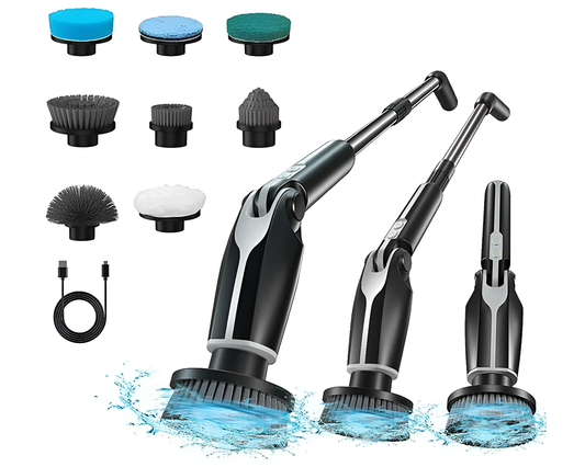 Cordless Scrubber 8 in 1 Electric Spin Scrubber IPX7 Waterproof Cleaning Brush