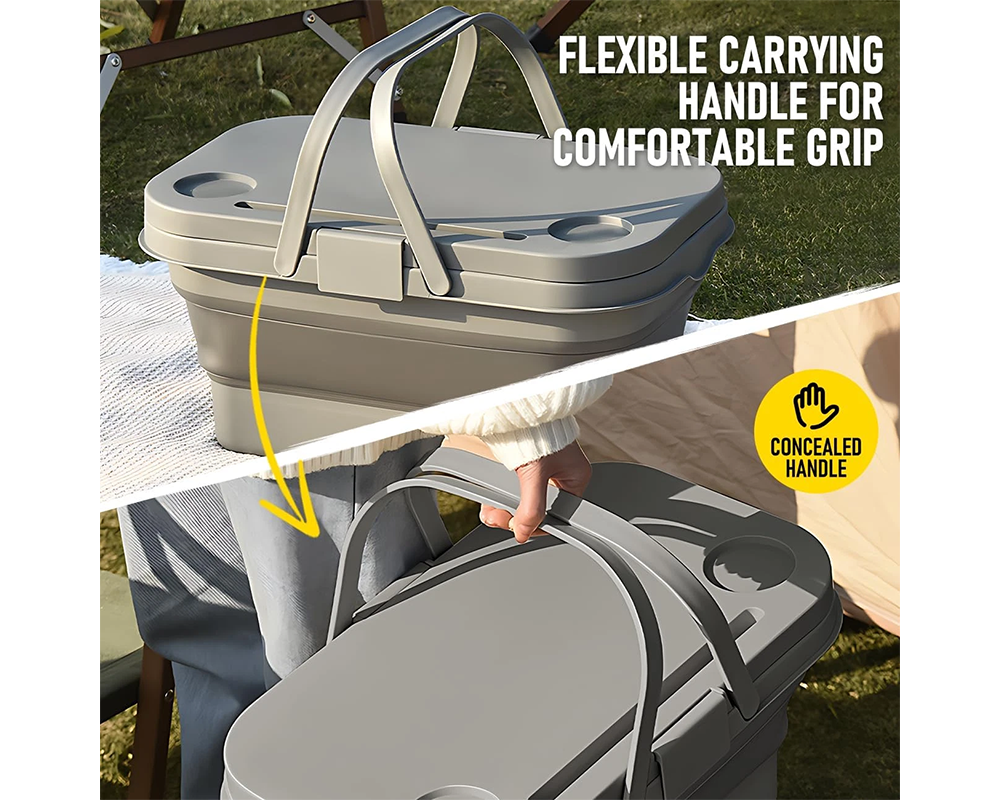 Picnic Basket & Camping Storage Basket – Foldable, Large Capacity Outdoor Box