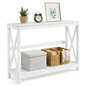 Entryway Console Table Hallway Table 2 Tier X Frame Storage