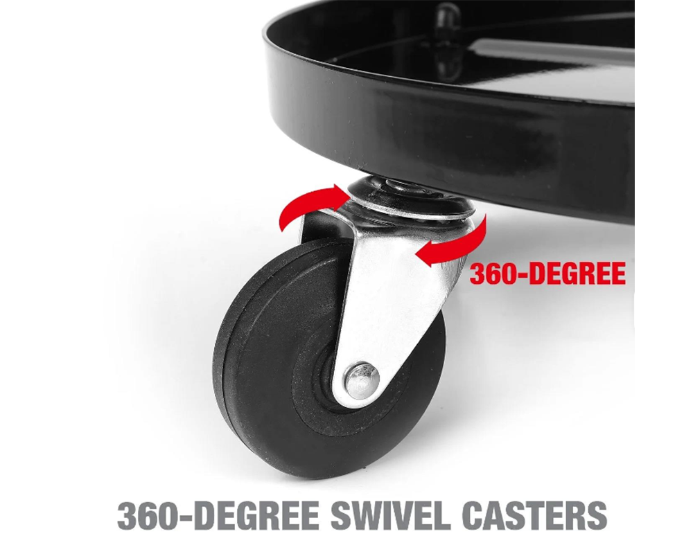Rolling Garage Stool Garage Work Seat Adjustable Mechanic Chair with Tool Tray & Wheels