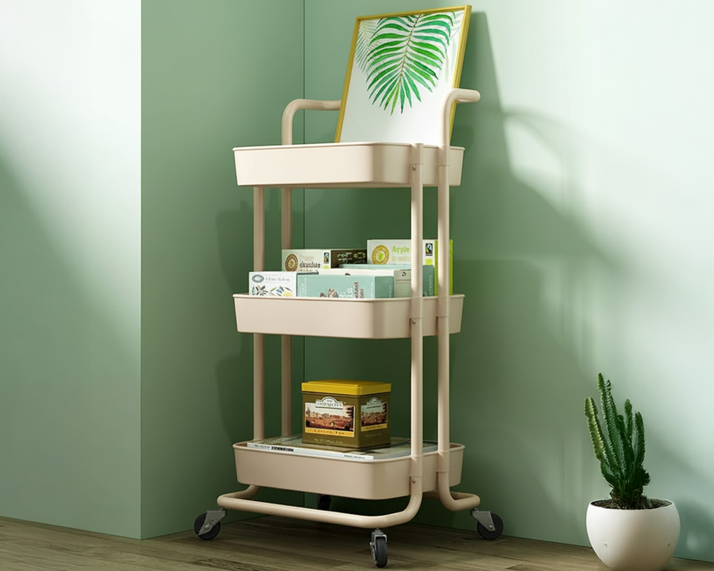 Kitchen Bathroom Storage Trolley 3-Tier
