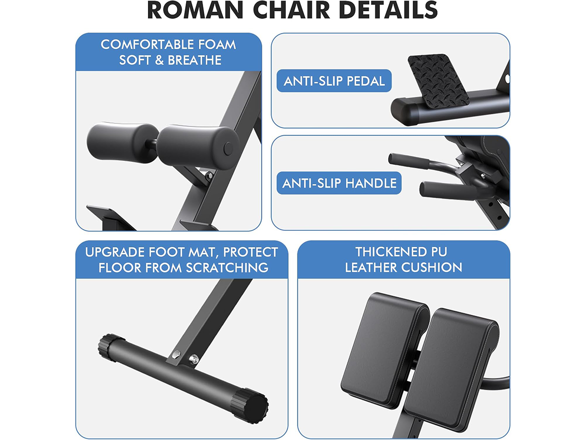 Adjustable Roman Chair Hyperextension Bench