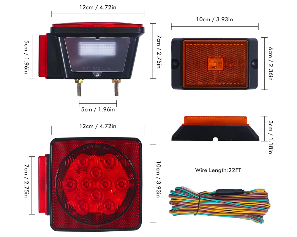 12V Trailer Light Kit – Complete Lighting Set for Trailers Under 80"