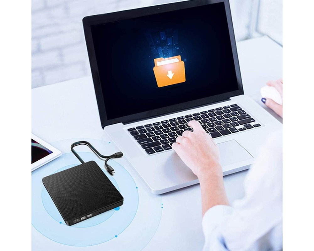 Portable External CD DVD Burner – 2-in-1 USB3.0 & Type-C