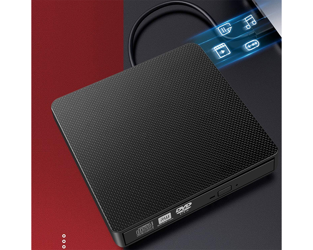 Portable External CD DVD Burner – 2-in-1 USB3.0 & Type-C