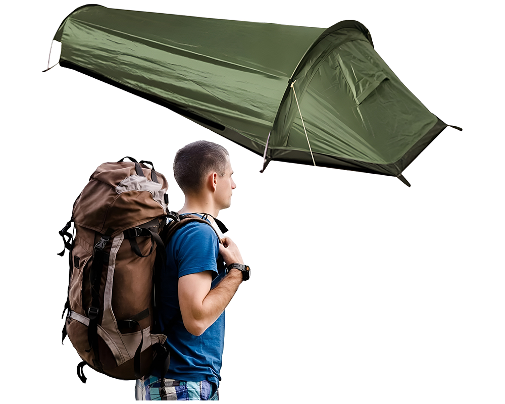 Ultralight Bivy Camping Tent Waterproof Sleeping Bag Travel Backpack Single Tent
