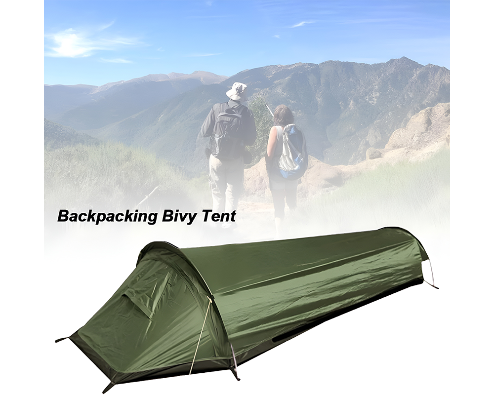 Ultralight Bivy Camping Tent Waterproof Sleeping Bag Travel Backpack Single Tent