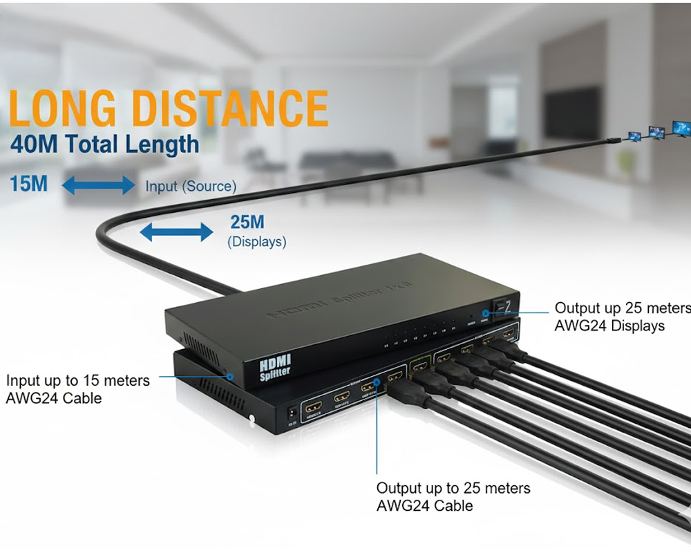 HDMI Splitter 8 in 1 Splitter for HDMI