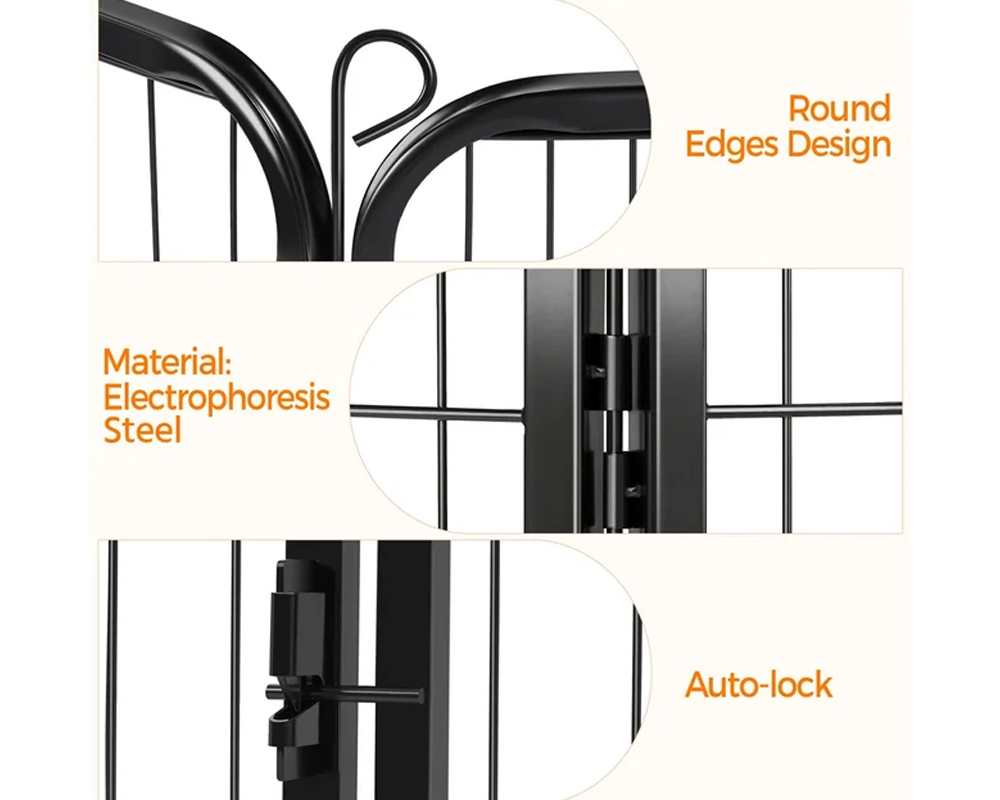 Portable Dog Play Pen – Heavy-Duty 12-Panel Pet Playpen with Secure Door