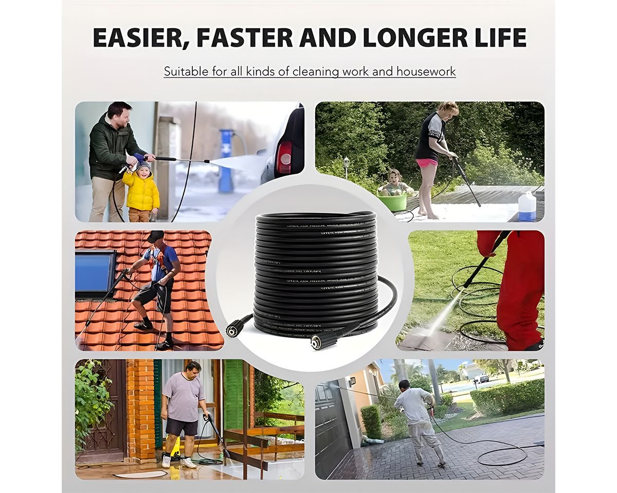 High Pressure Water Blaster Hose – 10 m Heavy Duty 4000 PSI Pressure Washer Hose