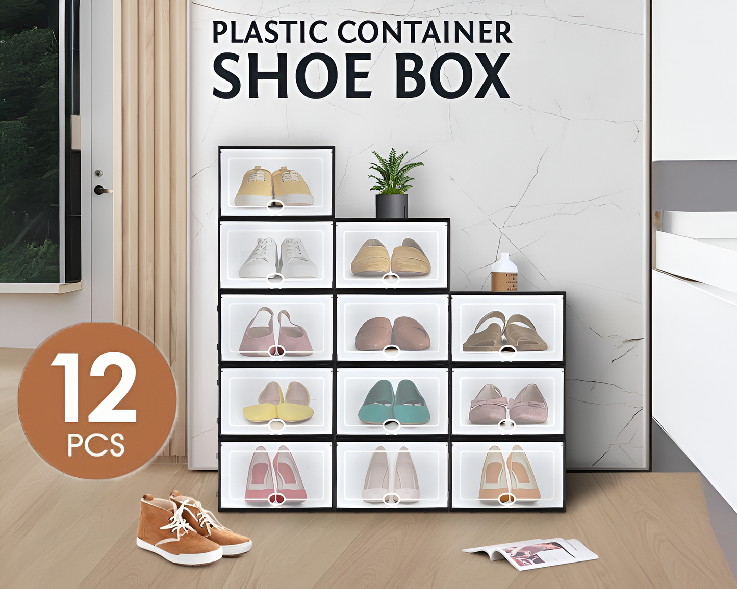 Shoe Storage Box Drawer Rack Cabinet 12PCs