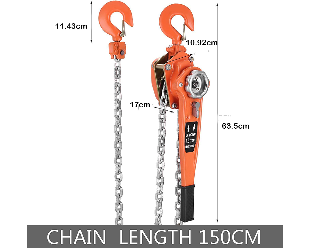 Lever Block Chain Hoist G80 Ratchet 1.5 Ton 3m Lifter