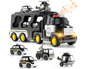 Toy Truck Set with Mini Cars LED Sound Vehicle-Black