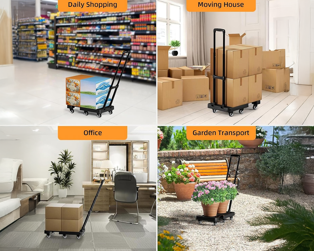 Folding Trolley Cart Push Luggage Cart