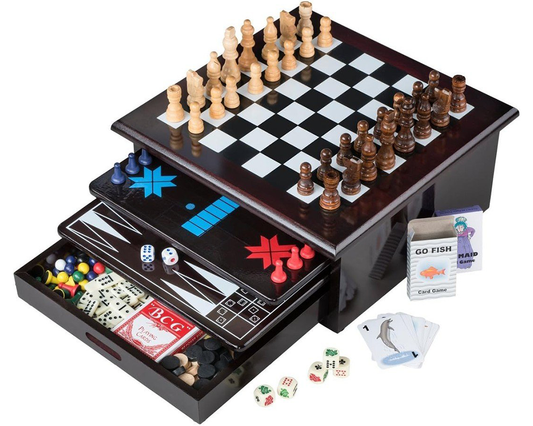 10 In Chess Board Games Slide Out Checkers House Unit Set Contemporary Chess