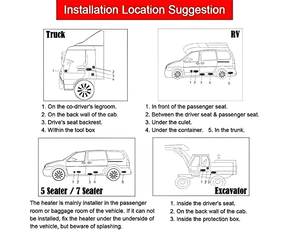 5KW Diesel Air Heater 12V 5000W Diesel Parking Heater with LCD Monitor