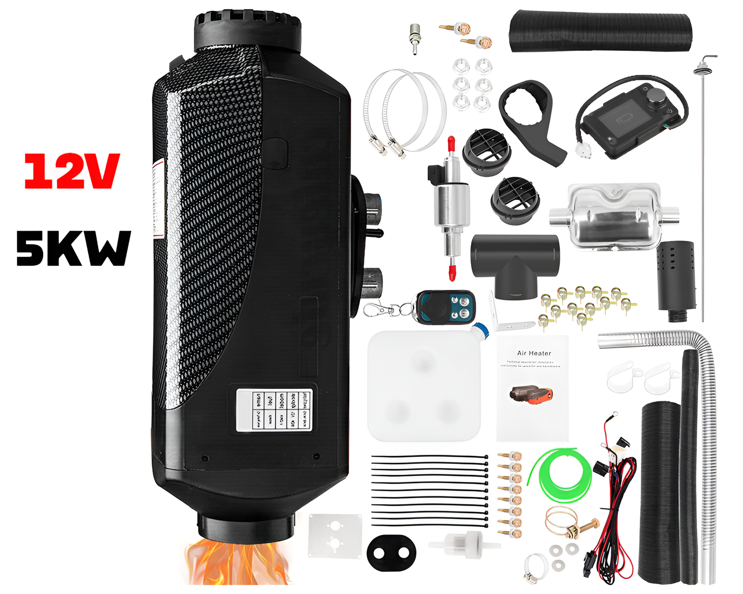 5KW Diesel Air Warming System – 12V 5000W Diesel Parking Air Unit with LCD Monitor