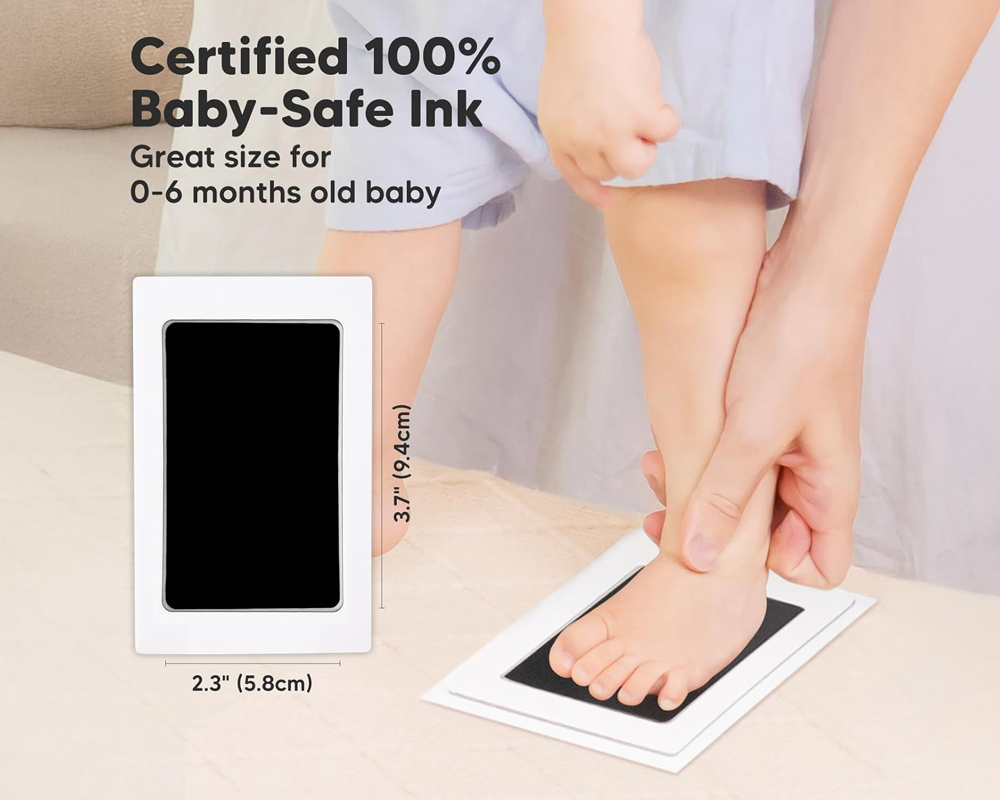 Baby foot print frame wood