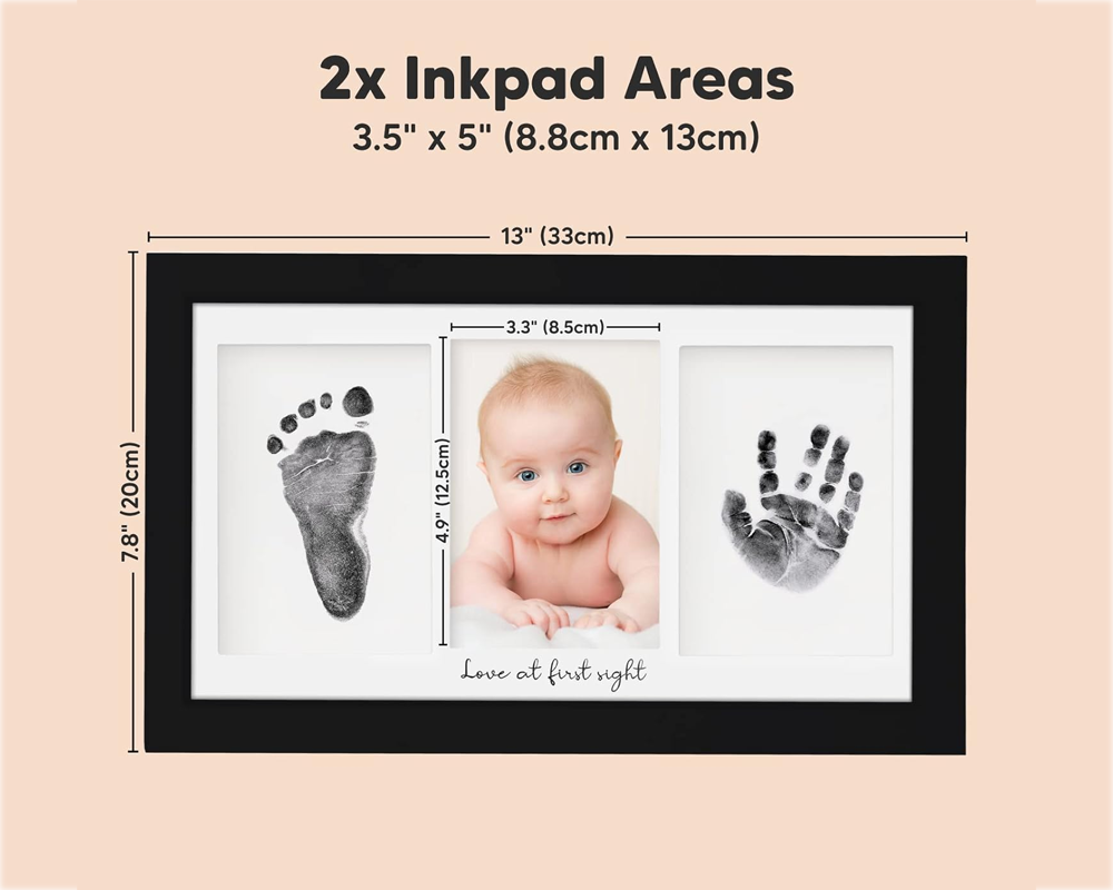 Baby foot print frame wood