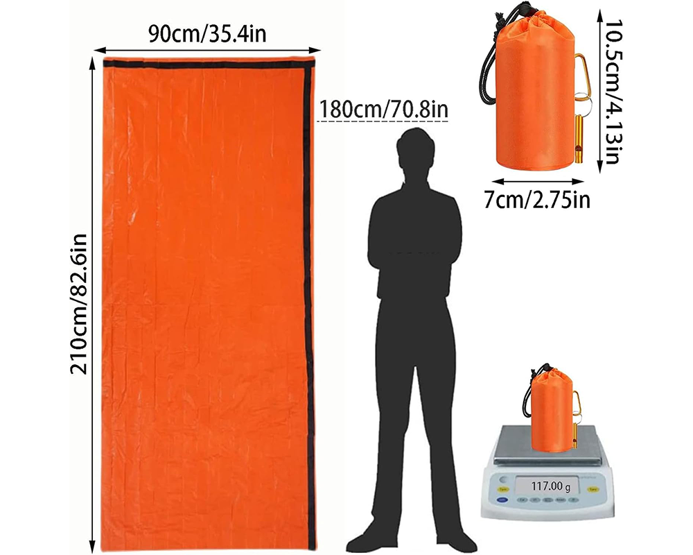 Emergency Sleeping Bag – Single Survival Thermal Bivy Sack for Camping & Outdoor Activities