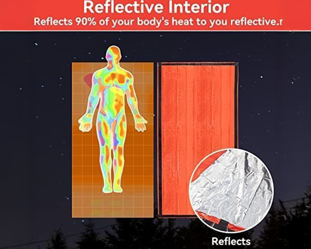 Emergency Sleeping Bag – Single Survival Thermal Bivy Sack for Camping & Outdoor Activities