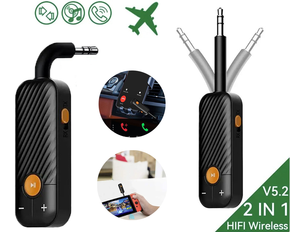 Bluetooth Audio Adapter 2 in 1 Transmitter & Receiver for TV, Car Stereo & Headphones