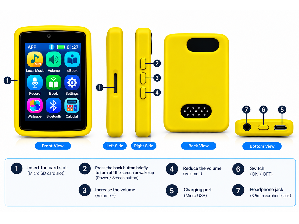 32Gb Bluetooth Mp3 / Mp4 Music Player With Radio & E Book Playback 32Gb iPods & MP3 Players