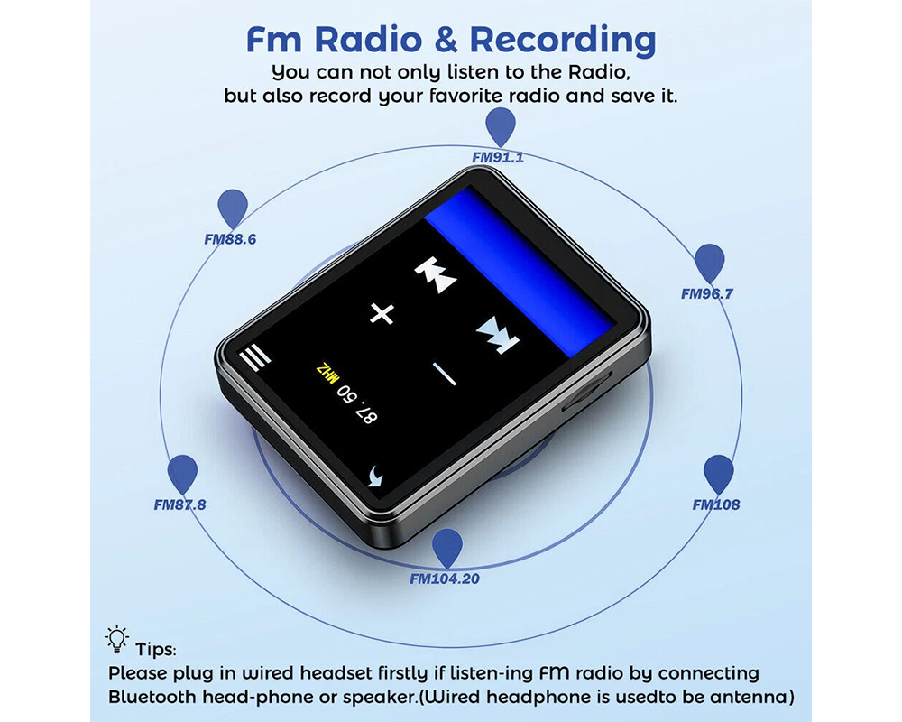 128Gb Bluetooth Mp3 / Mp4 Music Player With Radio & E Book Playback 128Gb iPods & MP3 Players