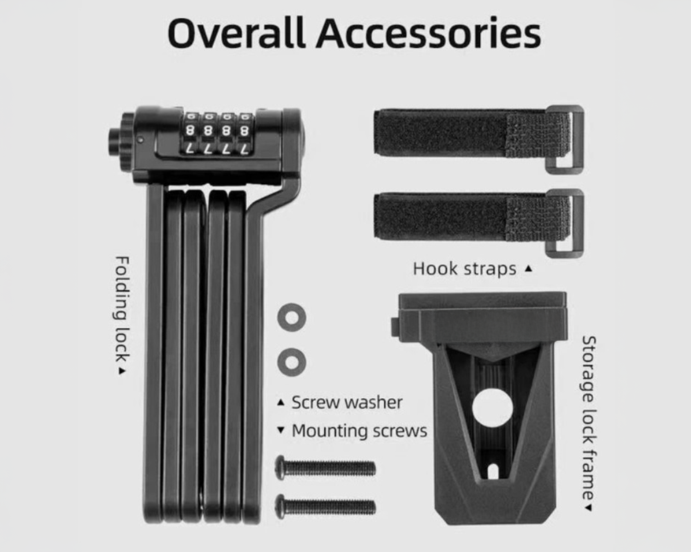 Folding Bike Lock 4 Digit Foldable Design