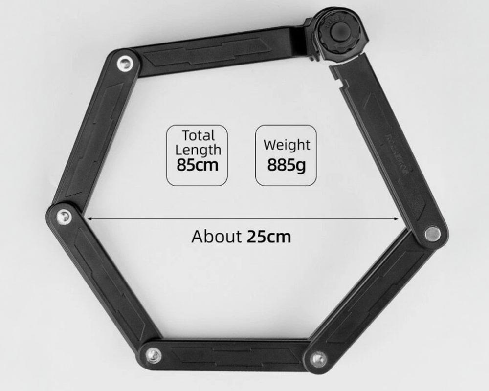Folding Bike Lock 4 Digit Foldable Design