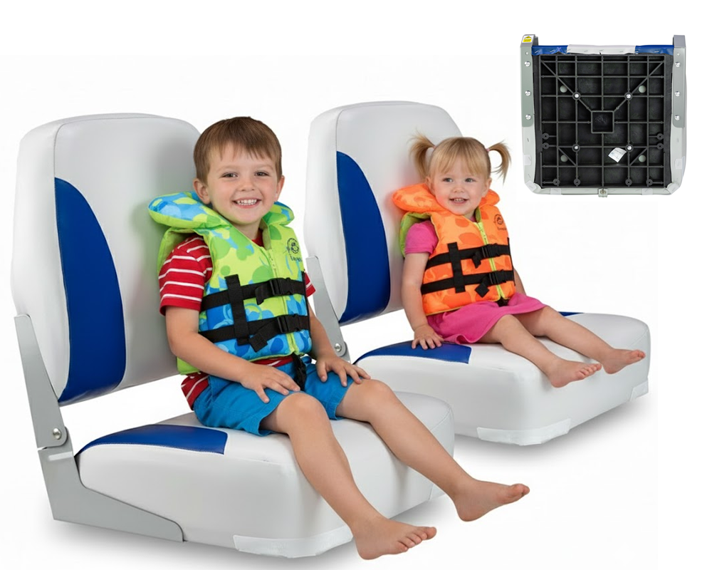Boat Seat White and Blue