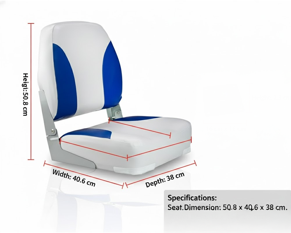 Boat Seat White and Blue