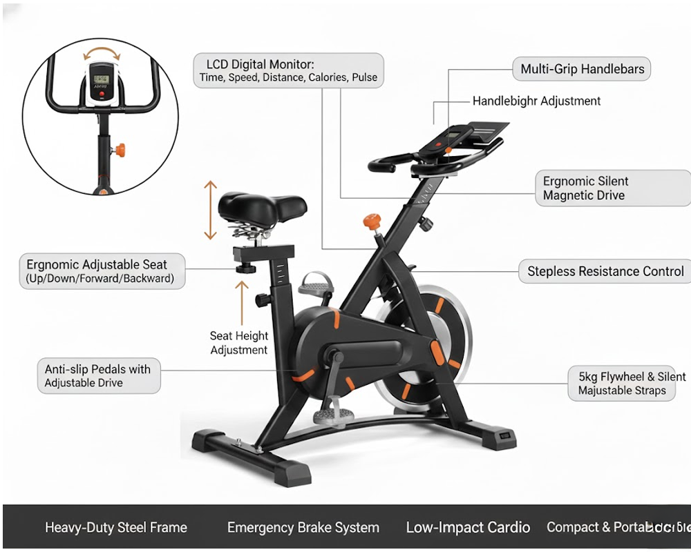 Indoor Exercise Bike Smart Spinning Bike – Home Fitness Indoor Exercise Bike