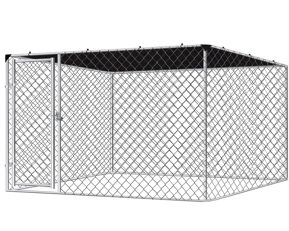 Outdoor Dog Run with Shade Sail 2.3 × 2.3 × 1.2 m