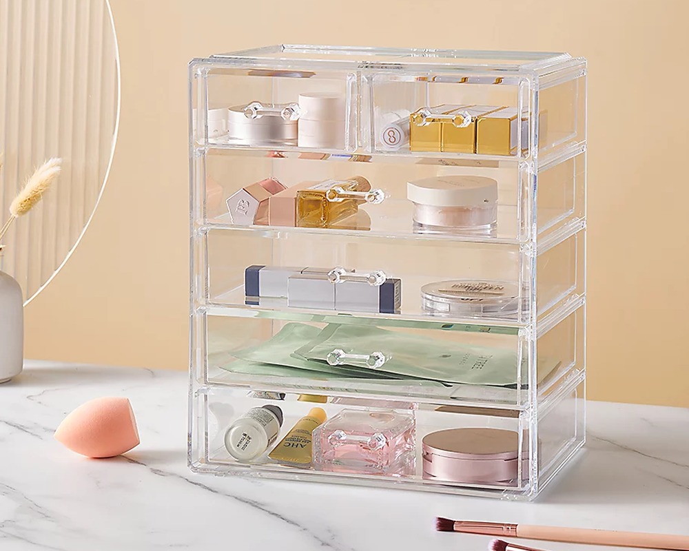 Make Up Storage Makeup Organizer – Acrylic Cosmetic & Jewelry Drawer Box